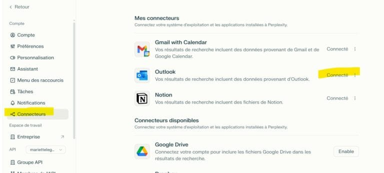 Perplexity 2025 : des connecteurs qui transforment Gmail, Drive, Notion et GitHub en moteur de recherche intelligent
