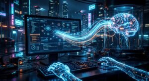 Illustration du Computer Use permettant &agrave; une intelligence artificielle de contr&ocirc;ler un ordinateur avec une souris et un clavier.